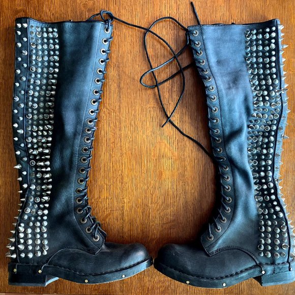 Jeffrey Campbell Spiked Knee High Boots size 7 - Picture 1 of 7